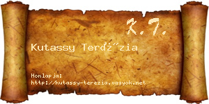 Kutassy Terézia névjegykártya